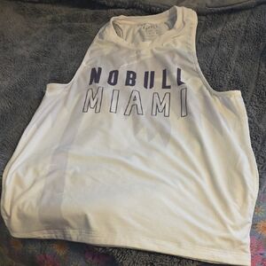 NOBULL White Miami Graphic Muscle Tank